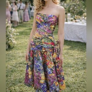 Floral Strapless Dress